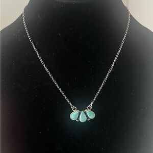 Elegant Silver Necklace with Turquoise Accents